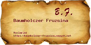 Baumholczer Fruzsina névjegykártya